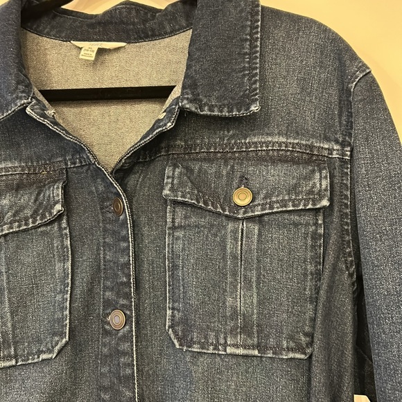 🆕 Women’s Belted Blue Denim Jean Jacket XL 16 18 NWT Time and Tru New! - Picture 7 of 10